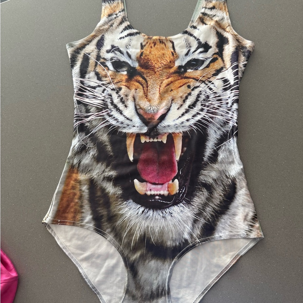 Kids Tiger Print One Piece Swimsuit